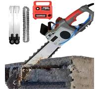 Concrete Chain Saw Professional Wall Cutting Saw, 13in/18in Handheld Chainsaw Wall Cutter, Wall Cutting Machines Diamond Chain, Water Fed Dust Suppression, for Slotting Brick Granite Marble (48cm)