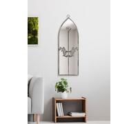 Concrete Colour Metal Framed Arched Wall Mirror 24"x 8" (60 X 20CM) MirrorOutlet Grey 1 Pack