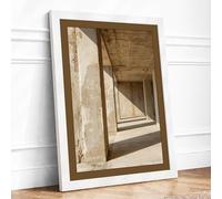 Concrete Corridor Industrial Framed Wall Art Print A2 (59.4×42cm) White, Wall Decor for Living Room, Bedroom, Office & Home, Ready to Hang, Art Gift