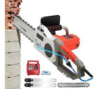 Concrete Cutter, Electric Saw for Stone Cutting, Dust-Free Concrete Chainsaw with Water Pump, Includes 2 Chains & 2 Guide Bars, 13.8"/18.9" Cutting Depth