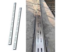 Concrete Drainage Channel Driveway Set, Replacement Trench Drain with Metal Grate, Low Profile Storm Drain Channels, Easy to Cut & Install (4 pcs, 5x3cm)