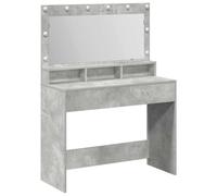 Concrete Dressing Table Grey Made of Wood 100 x 41 x 135 cm with LED Lighting, Mirror, Drawer and Storage Space for Bedroom and Cosmetic Storage