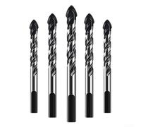 Concrete Drill Bit Set 5 Pieces with Carbide Tips for Masonry Applications Including Brick and Concrete Designed for Secure and Precise Drilling (6+6+8+10+12MM)