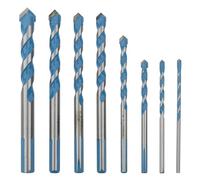 Concrete Drill Bit Set, 8 Pcs Masonry Drill Bit Set, for Concrete/Glass/Brick/Plastic/Cement/Tile, Industrial Strength Carbide Drill Bit Tip （3/4/5/6/8/10/12/14mm)
