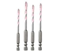 Concrete Drill Bits - 4 Pieces Masonry Roads for Concrete | Multi-Purpose 4 Flute High Strength Masonry Nail For | Metal Tile Steelwood Ceramic for Porcelain Concrete