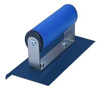 Concrete Edger Tool, 6 x 3 in Stainless Steel with 1/8 in Radius, Masonry Hand Tool for Cement Patio Courtyard Sidewalk Edging, Blue Soft Grip, Multiple Angle