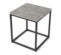 LIVIVO Concrete Effect Side Table with Girder-Inspired Metal Frame - Grey in Light Grey LIVIVO Light Grey