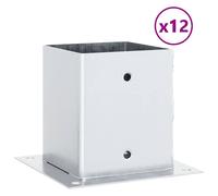 vidaXL Post Bases Square 4 pcs Anthracite 101x101 mm Powder-coated Steel