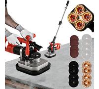 Concrete Floor Grinder, 3600W Electric Polisher with 6-Speed Control, 4-Head Surface Planer, Ergonomic Handle, Wall Floor Sander with LED Light