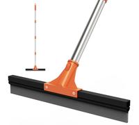 Concrete Floor Scraper 18 Inch Large Heavy Duty Floor Scraper Rubber Broom with 157cm Long Handle for Bathroom Tiles, Garage Concrete Decking Shower Glass, Window Cleaning