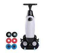 Concrete Floor Scrubber, Walk Behind Industrial Scrubber with 17" Cleaning Width, Double Brushes and 360° Rotating Head for Home, Office and Hotel Use