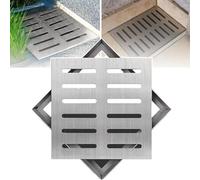 Concrete Floor Yard Sewer Grate - Removable Frame Outdoor Drain Cover for Driveway, Garage, and Grass Areas, Prevents Clogging from Leaves