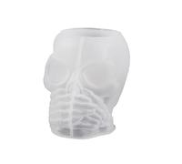 Concrete Flowerpot Mold Skull Shape Pen Holder Cement Container Silicone Planter Concrete Vase Flower Pot Molds for Resin Casting