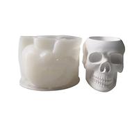Concrete Flowerpot Skull Shape Pen Holder Cement Container Silicone Succulent Planter Concrete Vase Mold