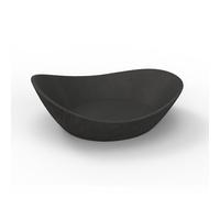 Concrete Fruit Bowl, Large Modern Meteorite Pattern Decorative Bowl for Kitchen Counter, Dining Table & Home Decor,Sturdy Centerpiece for Fruit, Keys, Candy, Unique Handmade Design (Black, 10.6")