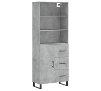 (concrete grey, 1 door 3 drawers) vidaXL Highboard Sideboard Storage Cabinet High Gloss White Engineered Wood