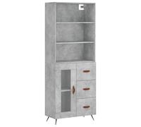 Highboard Concrete Grey 69.5x34x180 cm Engineered Wood