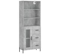 (concrete grey, 1 glass door 3 drawers) vidaXL Highboard Sideboard Storage Cabinet Home Side Cabinet Engineered Wood