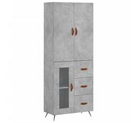 (concrete grey, 1 glass door 3 drawers) vidaXL Highboard Sideboard Storage Cabinet Side Cabinet Black Engineered Wood