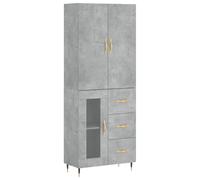 (concrete grey, 1 glass door 3 drawers) vidaXL Highboard Sideboard Storage Cabinet Side Cabinet White Engineered Wood