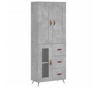 (concrete grey, 1 glass door 3 drawers) vidaXL Highboard Sideboard Tall Storage Cabinet Side Cabinet Engineered Wood