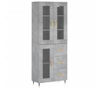 (concrete grey, 1 glass door 3 drawers) vidaXL Highboard Sideboard Tall Storage Cabinet Side Cabinet Engineered Wood