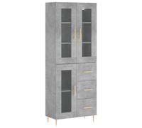 (concrete grey, 1 glass door 3 drawers) vidaXL Highboard Sideboard Tall Storage Cabinet Side Cabinet Engineered Wood