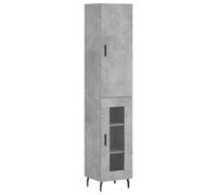 (concrete grey, 1 glass door) vidaXL Highboard Sideboard Cupboard Side Board Storage Cabinet Engineered Wood