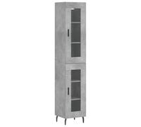 vidaXL Highboard Concrete Grey 34.5x34x180 cm Engineered Wood, Grey