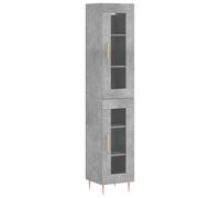 (concrete grey, 1 glass door) vidaXL Highboard Sideboard Cupboard Storage Cabinet Smoked Oak Engineered Wood
