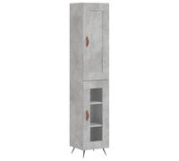 vidaXL Highboard Concrete Grey 34.5x34x180 cm Engineered Wood, Grey