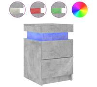 Vidaxl Bedside Cabinet With Led Lights Concrete Grey 35X39X55 Cm