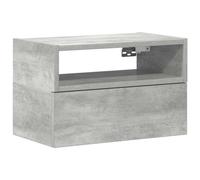 Wall-mounted Bedside Cabinet Concrete Grey 45x26x28.5cm Floating Engineered Wood