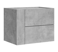 (concrete grey, 1 pcs) vidaXL Wall-mounted Bedside Cabinet Floating Bed Table Side Cabinet Smoked Oak