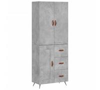 (concrete grey, 1 wood door 3 drawers) vidaXL Highboard Sideboard Storage Cabinet Side Cabinet Black Engineered Wood