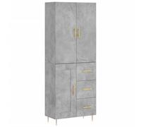 (concrete grey, 1 wood door 3 drawers) vidaXL Highboard Sideboard Storage Cabinet Side Cabinet White Engineered Wood