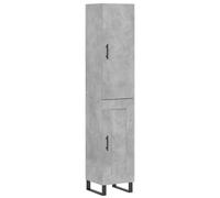 vidaXL 2 Door Concrete Grey Tall Highboard - Size: 180 x 34.5 x 34cm - Wilko