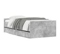 vidaXL Bed Frame with Drawers without Mattress Concrete Grey 100x200 cm, Grey