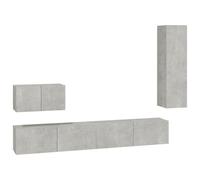 (Concrete grey, 100 x 30 x 30 cm (W x D x H)) vidaXL TV Cabinet Set 4 Piece TV Console Media Unit Cupboard Engineered Wood