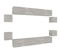 (Concrete grey, 100 x 30 x 30 cm (W x D x H)) vidaXL TV Cabinet Set Engineered Wood Furniture Multi Colours/Sizes 8/10 Piece