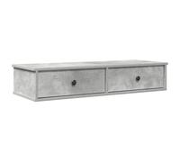vidaXL Wall Shelf with Drawers Concrete Grey 100x37.5x19 cm Engineered Wood