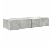 Vidaxl Wall Shelf With Drawers Concrete Grey 100X36X19 Cm Engineered Wood