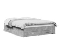 (concrete grey, 120 x 190 cm) vidaXL Bed Frame with Drawers Bed Base Grey Sonoma 140x200 cm Engineered Wood