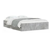 Bed Frame with Drawers Concrete Grey Small Double Engineered Wood vidaXL