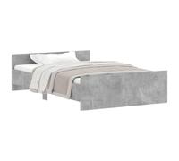 (concrete grey, 120 x 190 cm) vidaXL Bed Frame with Headboard and Footboard Mattress Foundation Bed Base