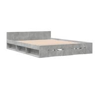 (concrete grey, 120 x 200 cm) vidaXL Bed Frame with Drawers Bed Base Smoked Oak 200x200 cm Engineered Wood