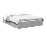 (concrete grey, 120 x 200 cm) vidaXL Bed Frame with Drawers Bed Black 135x190 cm Double Engineered Wood