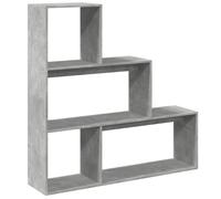 (concrete grey, 123 x 29 x 123 cm) vidaXL Room Divider Bookcase Bookshelf 4-Tier Shelf Book Rack Engineered Wood