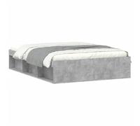 (concrete grey, 135 x 190 cm) vidaXL Bed Frame Bedroom Mattress Foundation Guest Room Bedstead Bed Base
