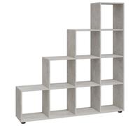 vidaXL Staircase Bookcase Concrete Grey 142 cm Engineered Wood, Grey